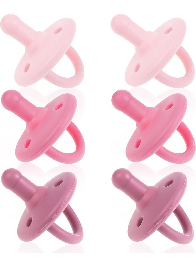 Sweet Child Pacifiers 0-18 Months, Set of 6 Ultra-Light Silicone Binkies with Collapsible Handle & 3 Air Holes for Added Safety, Best Newborn Pacifiers for Baby Boys Or Girls - Image 1
